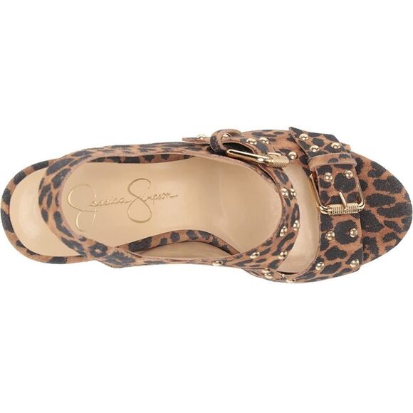 Jessica Simpson Tymina Women's Studded Leather Platform Wedge Sandals 9,5 - Picture 5 of 7